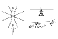 "米-26"直升机仰视,正视,侧视图